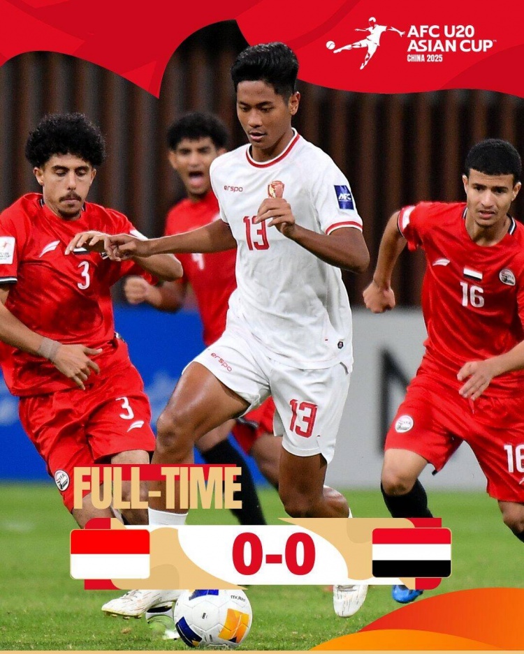  U20亞洲杯：印尼0-0戰(zhàn)平也門，兩隊(duì)分列C組第三、第四