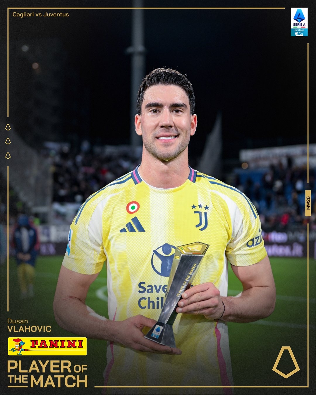  打進(jìn)致勝進(jìn)球！弗拉霍維奇當(dāng)選尤文1-0卡利亞里全場(chǎng)最佳球員