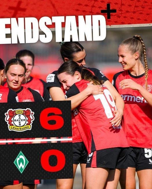  勒沃庫森女足6-0云達(dá)不來梅女足，沈夢露首發(fā)出場59分鐘